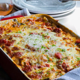 Extra Cheesy Zucchini Lasagna with Spicy Sausage. A fast, easy and delicious recipe from OneSimpleFeast